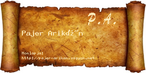 Pajer Arikán névjegykártya